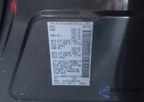 2014 Infiniti Qx60 из США, поврежденный, VIN 5N1AL0MM9EC540523